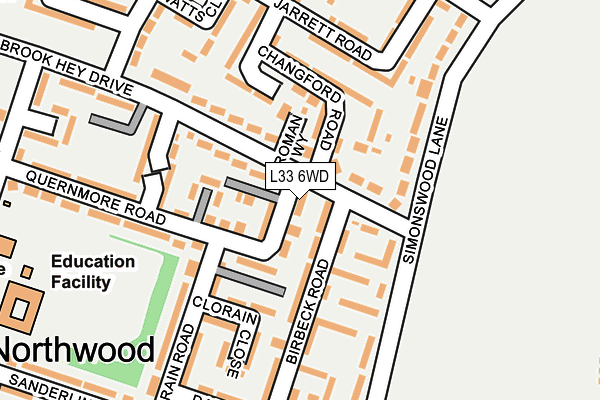 L33 6WD map - OS OpenMap – Local (Ordnance Survey) L33 6WD map - OS OpenMap – Local (Ordnance Survey)