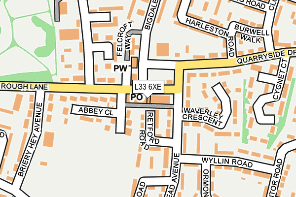 L33 6XE map - OS OpenMap – Local (Ordnance Survey) L33 6XE map - OS OpenMap – Local (Ordnance Survey)