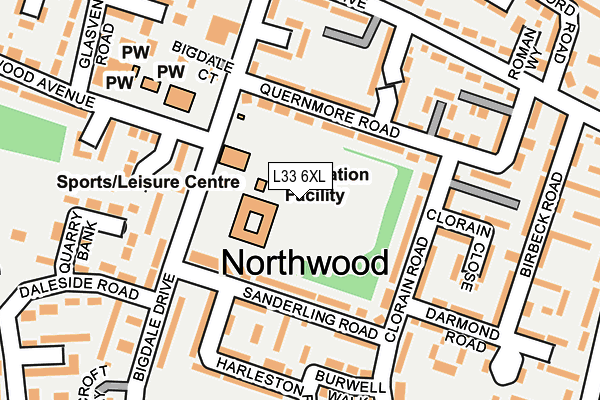 L33 6XL map - OS OpenMap – Local (Ordnance Survey) L33 6XL map - OS OpenMap – Local (Ordnance Survey)