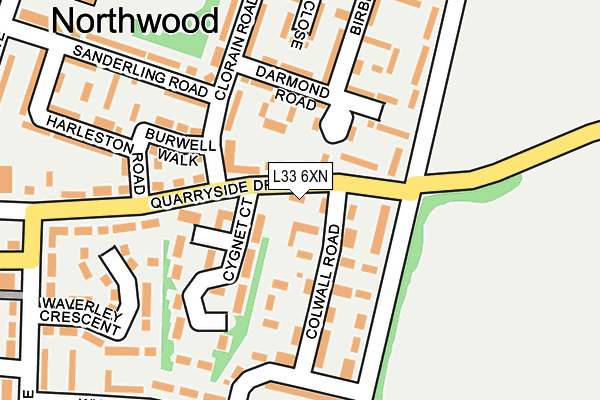 L33 6XN map - OS OpenMap – Local (Ordnance Survey) L33 6XN map - OS OpenMap – Local (Ordnance Survey)