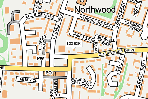 L33 6XR map - OS OpenMap – Local (Ordnance Survey) L33 6XR map - OS OpenMap – Local (Ordnance Survey)