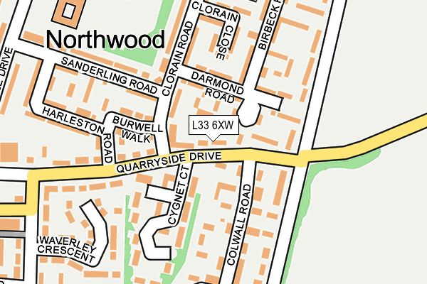 L33 6XW map - OS OpenMap – Local (Ordnance Survey) L33 6XW map - OS OpenMap – Local (Ordnance Survey)