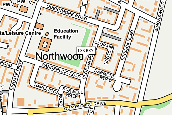 L33 6XY map - OS OpenMap – Local (Ordnance Survey) L33 6XY map - OS OpenMap – Local (Ordnance Survey)