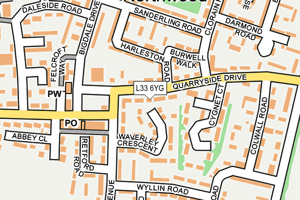 L33 6YG map - OS OpenMap – Local (Ordnance Survey) L33 6YG map - OS OpenMap – Local (Ordnance Survey)