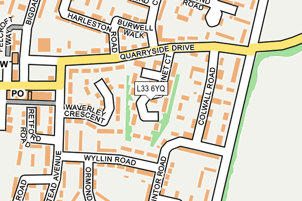L33 6YQ map - OS OpenMap – Local (Ordnance Survey) L33 6YQ map - OS OpenMap – Local (Ordnance Survey)