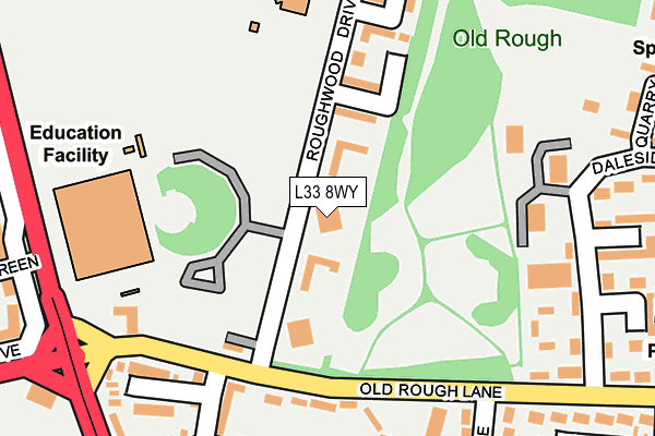 L33 8WY map - OS OpenMap – Local (Ordnance Survey)