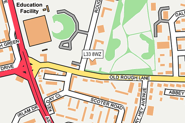 L33 8WZ map - OS OpenMap – Local (Ordnance Survey) L33 8WZ map - OS OpenMap – Local (Ordnance Survey)