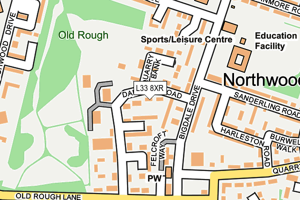 L33 8XR map - OS OpenMap – Local (Ordnance Survey) L33 8XR map - OS OpenMap – Local (Ordnance Survey)