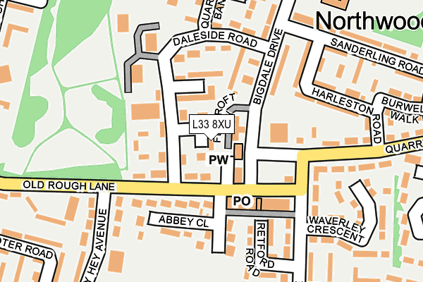 L33 8XU map - OS OpenMap – Local (Ordnance Survey) L33 8XU map - OS OpenMap – Local (Ordnance Survey)