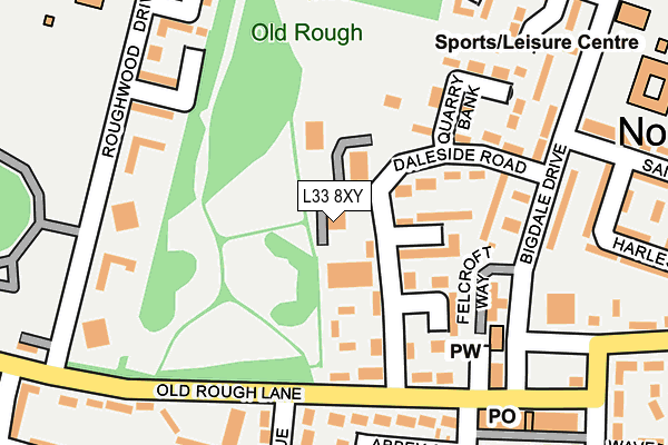 L33 8XY map - OS OpenMap – Local (Ordnance Survey) L33 8XY map - OS OpenMap – Local (Ordnance Survey)