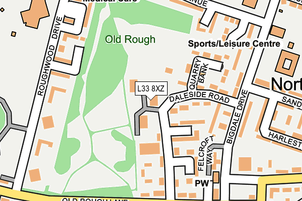 L33 8XZ map - OS OpenMap – Local (Ordnance Survey) L33 8XZ map - OS OpenMap – Local (Ordnance Survey)