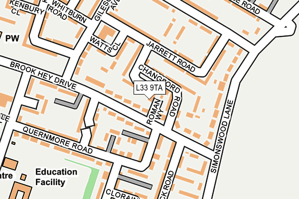 L33 9TA map - OS OpenMap – Local (Ordnance Survey) L33 9TA map - OS OpenMap – Local (Ordnance Survey)