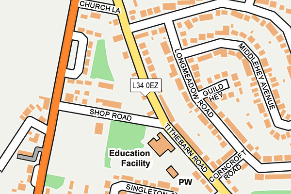 L34 0EZ map - OS OpenMap – Local (Ordnance Survey) L34 0EZ map - OS OpenMap – Local (Ordnance Survey)