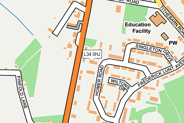 L34 0HJ map - OS OpenMap – Local (Ordnance Survey) L34 0HJ map - OS OpenMap – Local (Ordnance Survey)