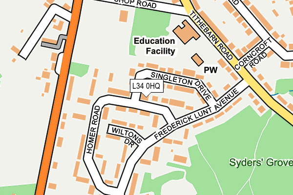 L34 0HQ map - OS OpenMap – Local (Ordnance Survey) L34 0HQ map - OS OpenMap – Local (Ordnance Survey)