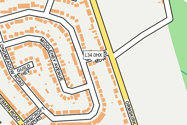 L34 0HX map - OS OpenMap – Local (Ordnance Survey) L34 0HX map - OS OpenMap – Local (Ordnance Survey)