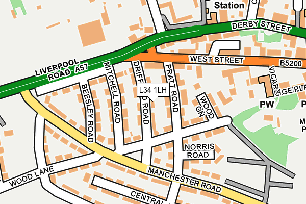 L34 1LH map - OS OpenMap – Local (Ordnance Survey) L34 1LH map - OS OpenMap – Local (Ordnance Survey)