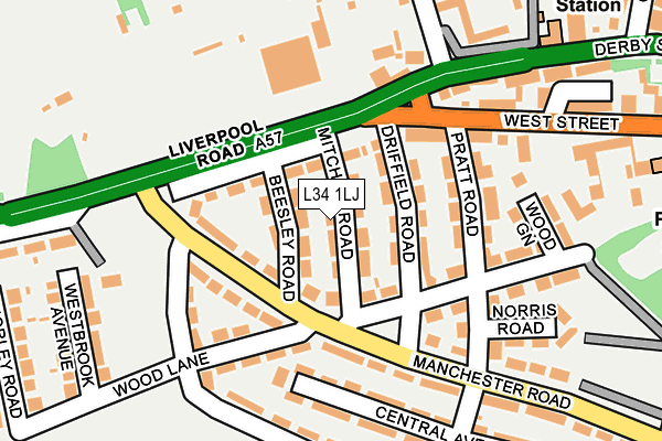 L34 1LJ map - OS OpenMap – Local (Ordnance Survey) L34 1LJ map - OS OpenMap – Local (Ordnance Survey)