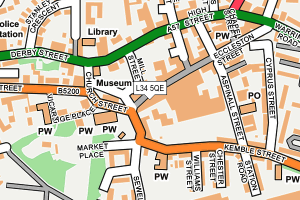 L34 5QE map - OS OpenMap – Local (Ordnance Survey) L34 5QE map - OS OpenMap – Local (Ordnance Survey)