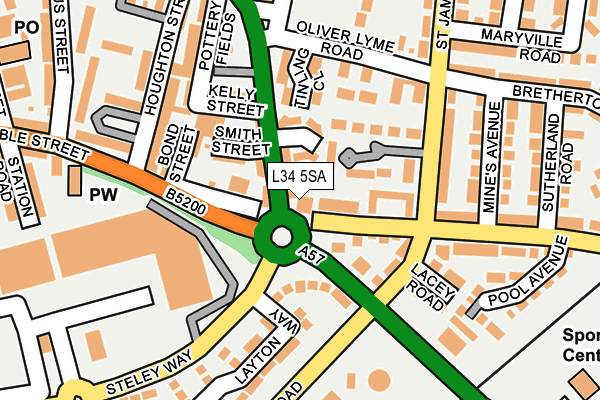 L34 5SA map - OS OpenMap – Local (Ordnance Survey) L34 5SA map - OS OpenMap – Local (Ordnance Survey)