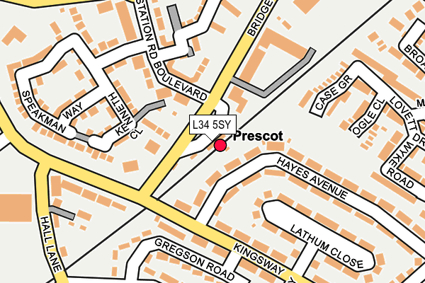 L34 5SY map - OS OpenMap – Local (Ordnance Survey) L34 5SY map - OS OpenMap – Local (Ordnance Survey)