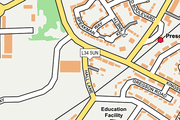 L34 5UN map - OS OpenMap – Local (Ordnance Survey) L34 5UN map - OS OpenMap – Local (Ordnance Survey)