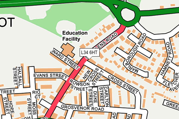 L34 6HT map - OS OpenMap – Local (Ordnance Survey) L34 6HT map - OS OpenMap – Local (Ordnance Survey)