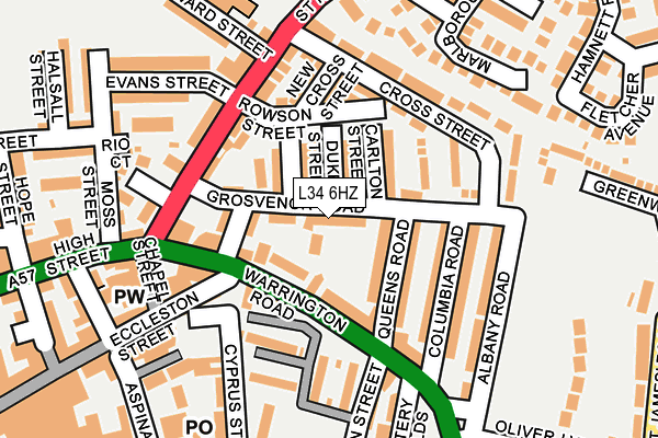 L34 6HZ map - OS OpenMap – Local (Ordnance Survey) L34 6HZ map - OS OpenMap – Local (Ordnance Survey)