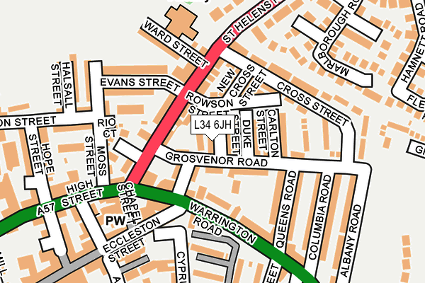 L34 6JH map - OS OpenMap – Local (Ordnance Survey) L34 6JH map - OS OpenMap – Local (Ordnance Survey)