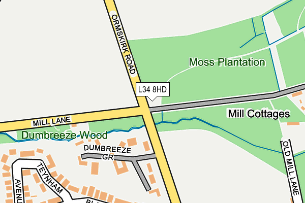 L34 8HD map - OS OpenMap – Local (Ordnance Survey) L34 8HD map - OS OpenMap – Local (Ordnance Survey)
