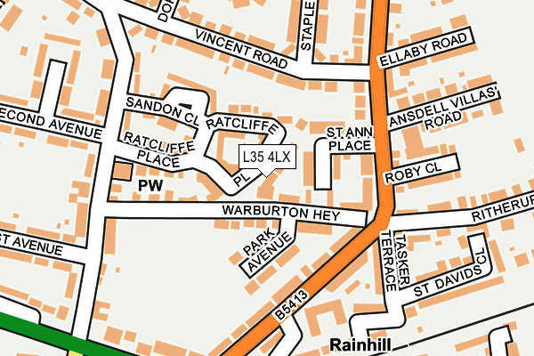 L35 4LX map - OS OpenMap – Local (Ordnance Survey) L35 4LX map - OS OpenMap – Local (Ordnance Survey)