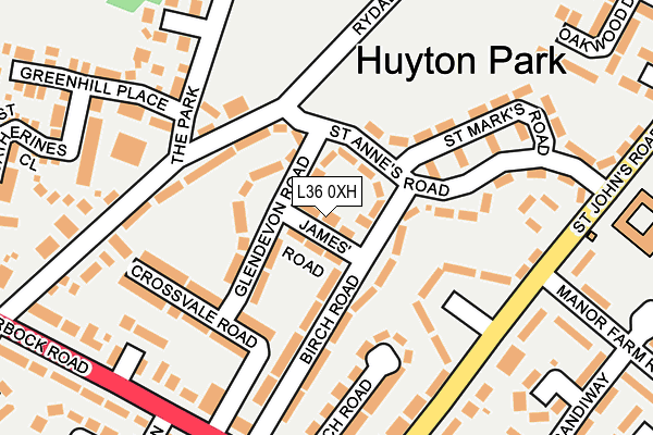 L36 0XH map - OS OpenMap – Local (Ordnance Survey)