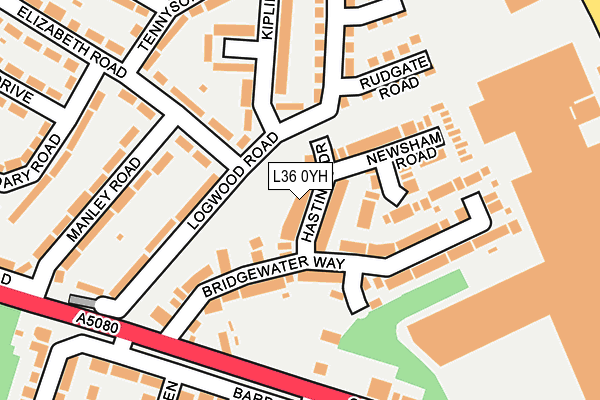 L36 0YH map - OS OpenMap – Local (Ordnance Survey) L36 0YH map - OS OpenMap – Local (Ordnance Survey)