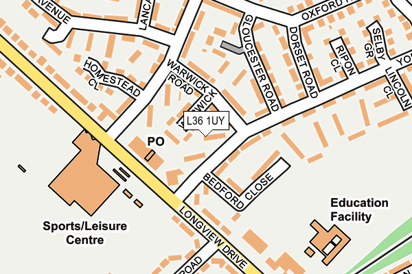 L36 1UY map - OS OpenMap – Local (Ordnance Survey) L36 1UY map - OS OpenMap – Local (Ordnance Survey)