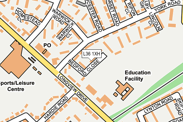 L36 1XH map - OS OpenMap – Local (Ordnance Survey) L36 1XH map - OS OpenMap – Local (Ordnance Survey)