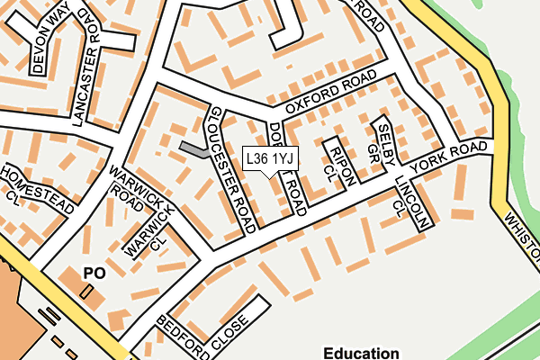 L36 1YJ map - OS OpenMap – Local (Ordnance Survey) L36 1YJ map - OS OpenMap – Local (Ordnance Survey)