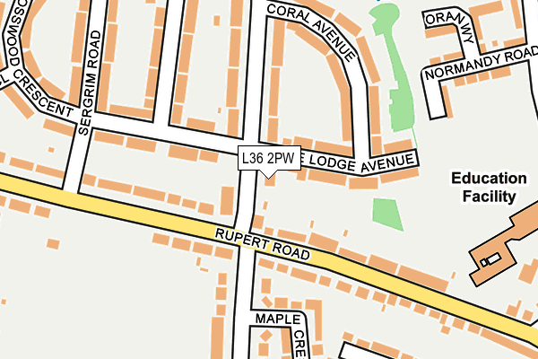 L36 2PW map - OS OpenMap – Local (Ordnance Survey) L36 2PW map - OS OpenMap – Local (Ordnance Survey)