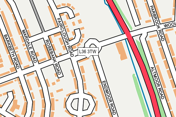 L36 3TW map - OS OpenMap – Local (Ordnance Survey) L36 3TW map - OS OpenMap – Local (Ordnance Survey)