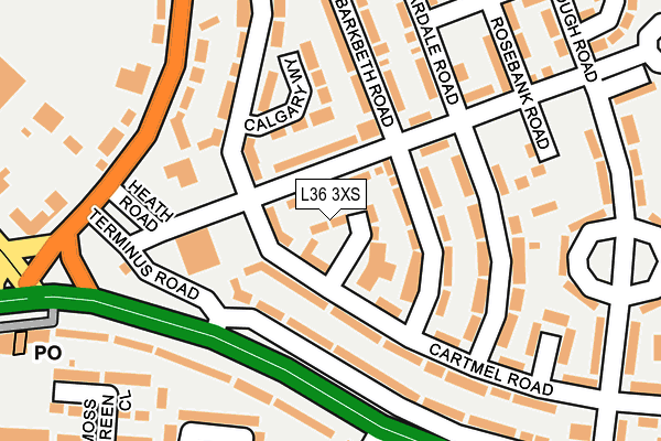 L36 3XS map - OS OpenMap – Local (Ordnance Survey) L36 3XS map - OS OpenMap – Local (Ordnance Survey)