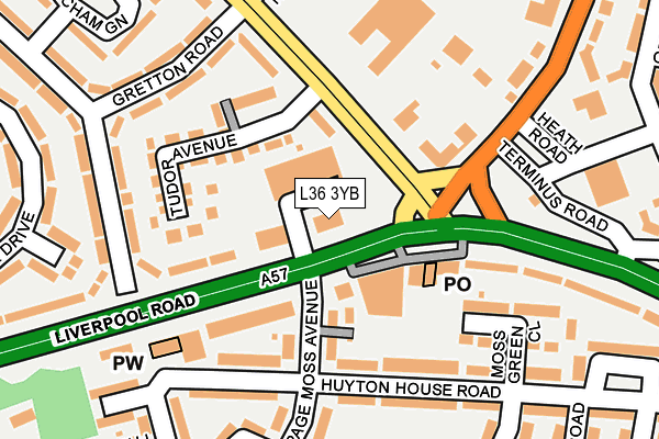 L36 3YB map - OS OpenMap – Local (Ordnance Survey) L36 3YB map - OS OpenMap – Local (Ordnance Survey)