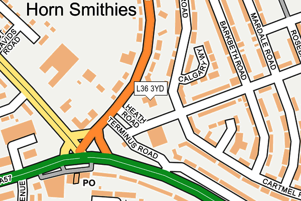 L36 3YD map - OS OpenMap – Local (Ordnance Survey) L36 3YD map - OS OpenMap – Local (Ordnance Survey)