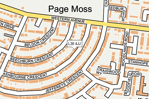 L36 4JJ map - OS OpenMap – Local (Ordnance Survey) L36 4JJ map - OS OpenMap – Local (Ordnance Survey)