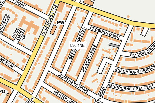 L36 4NE map - OS OpenMap – Local (Ordnance Survey) L36 4NE map - OS OpenMap – Local (Ordnance Survey)