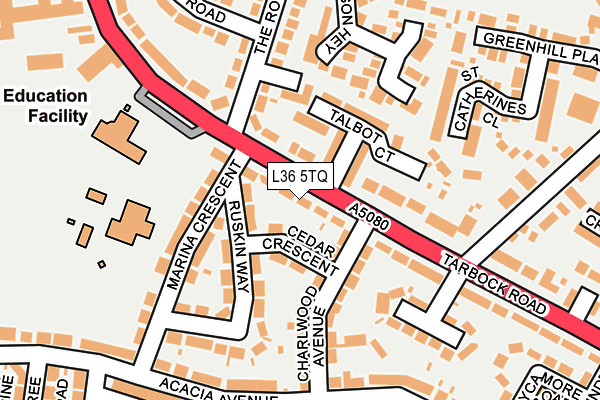 L36 5TQ map - OS OpenMap – Local (Ordnance Survey) L36 5TQ map - OS OpenMap – Local (Ordnance Survey)