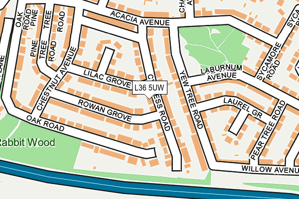 L36 5UW map - OS OpenMap – Local (Ordnance Survey) L36 5UW map - OS OpenMap – Local (Ordnance Survey)