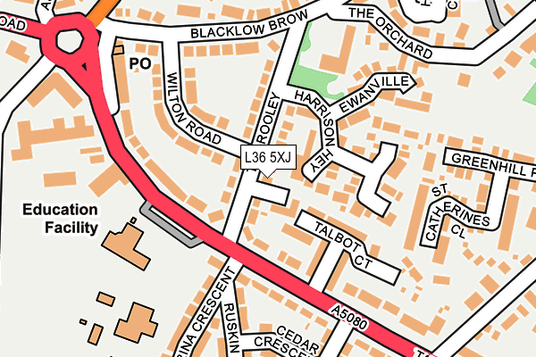 L36 5XJ map - OS OpenMap – Local (Ordnance Survey) L36 5XJ map - OS OpenMap – Local (Ordnance Survey)