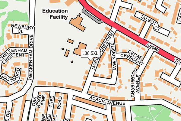 L36 5XL map - OS OpenMap – Local (Ordnance Survey)