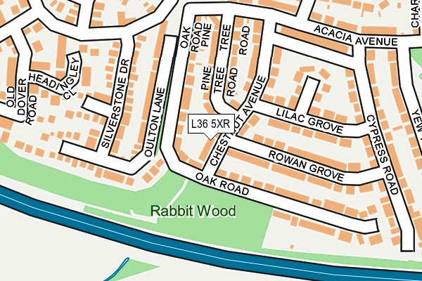 L36 5XR map - OS OpenMap – Local (Ordnance Survey)