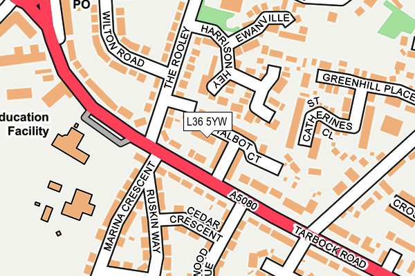 L36 5YW map - OS OpenMap – Local (Ordnance Survey) L36 5YW map - OS OpenMap – Local (Ordnance Survey)