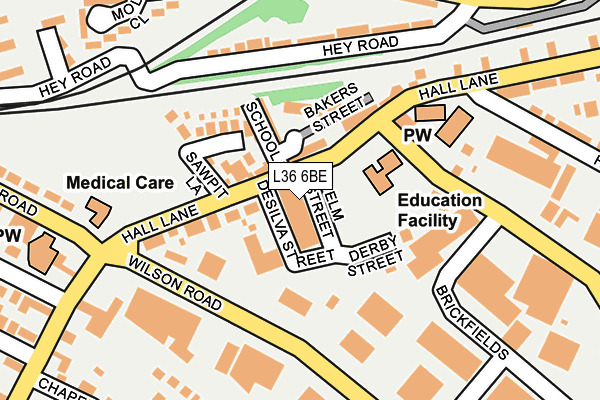 L36 6BE map - OS OpenMap – Local (Ordnance Survey) L36 6BE map - OS OpenMap – Local (Ordnance Survey)